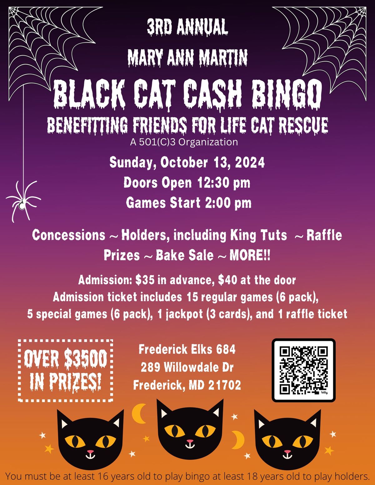 Mary Ann Martin Black Cat Cash Bingo