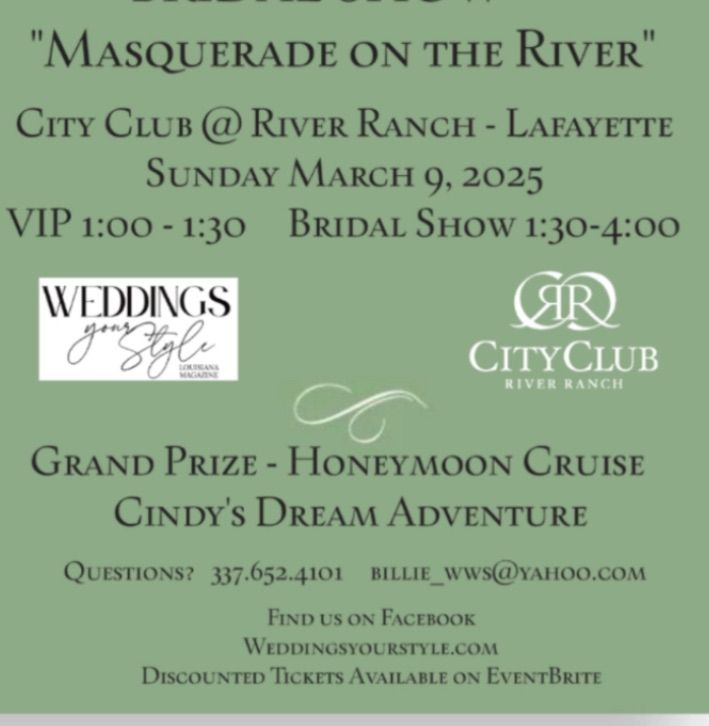 \u201cMasquerade on the River\u201d a Premiere Bridal Event