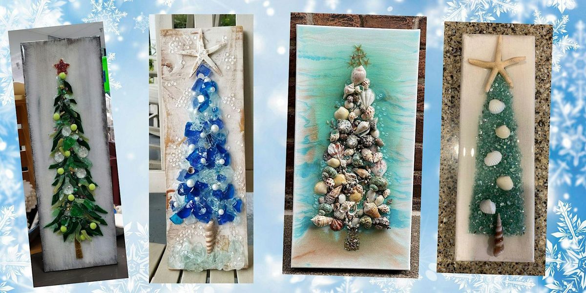 Glass, Seashells & Resin Christmas Trees