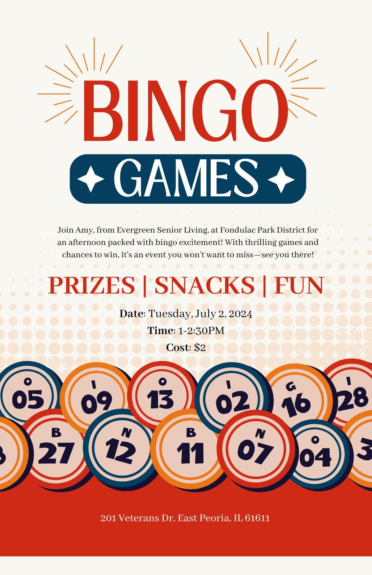 Bingo at Fondulac Park District