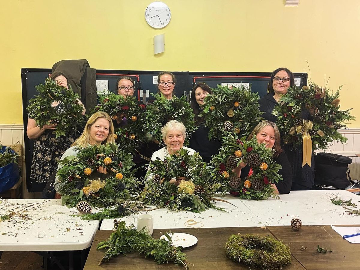 Wreath making with Allotment Gate Flowers