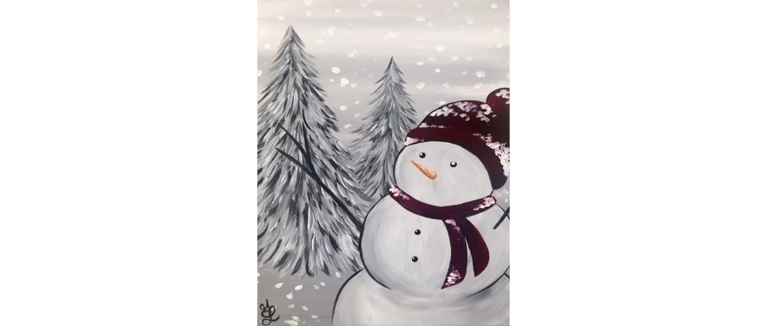 Grey Skies Snowman| Paint Party | Cadillac