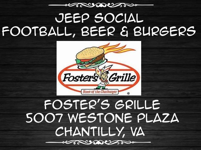 Jeep Social at Foster's Grille Westfields (Chantilly) Beer & Burgers!