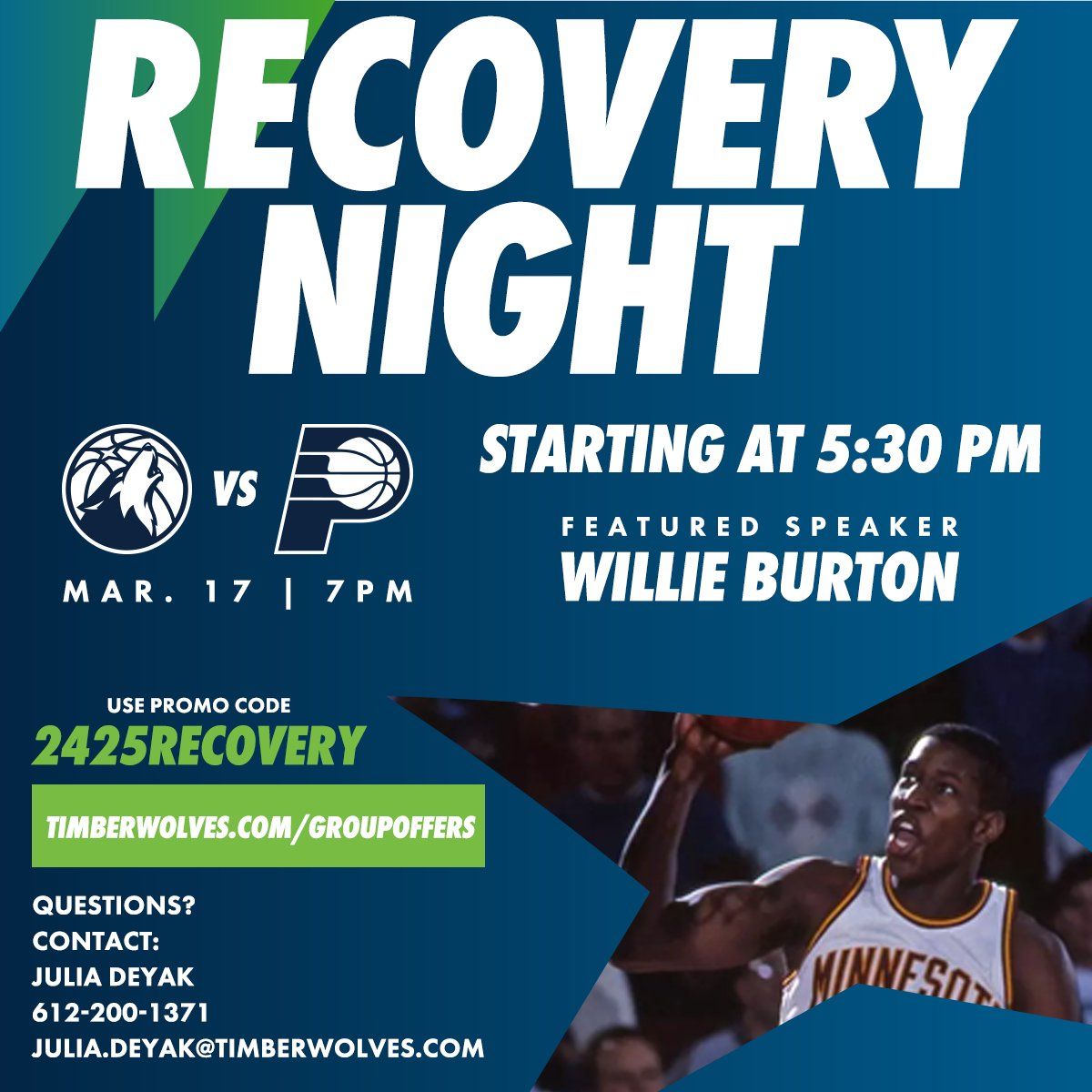 2nd Annual Minnesota Timberwolves Recovery Night