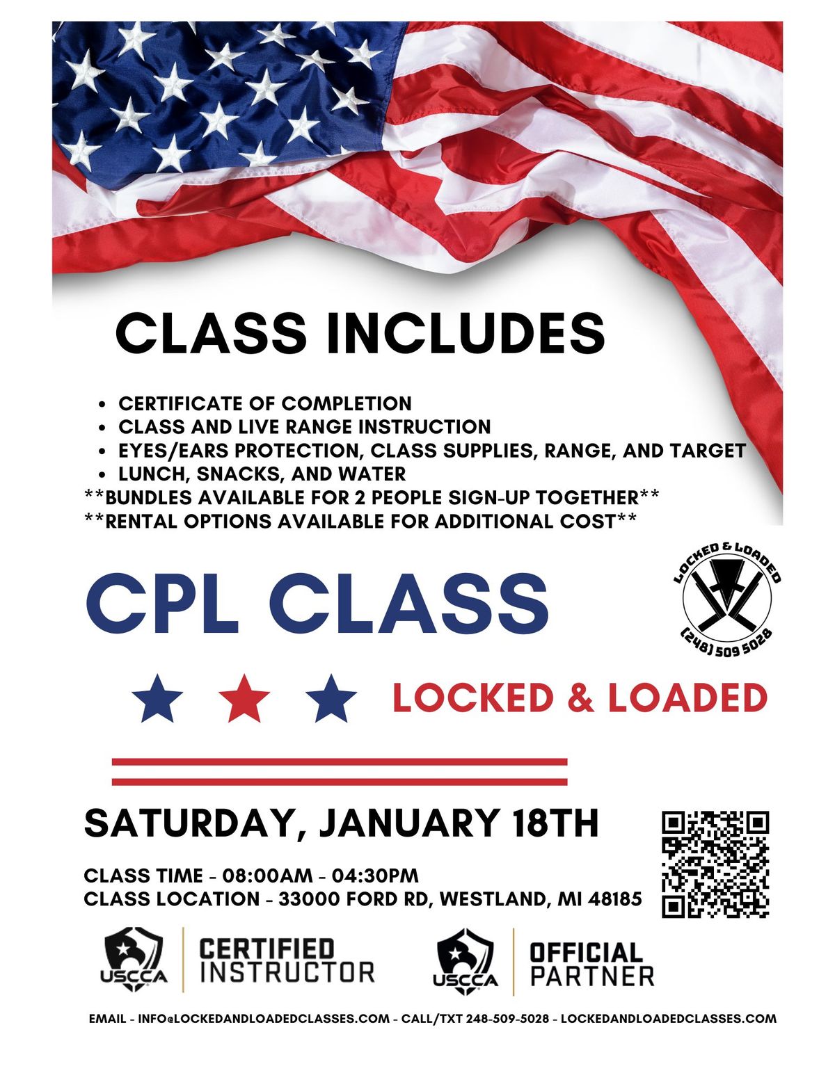 CPL\/CCW Concealed Carry Class - Westland, MI