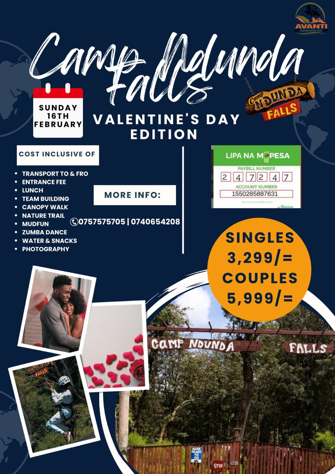 Camp Ndunda Falls Valentine's Day Edition