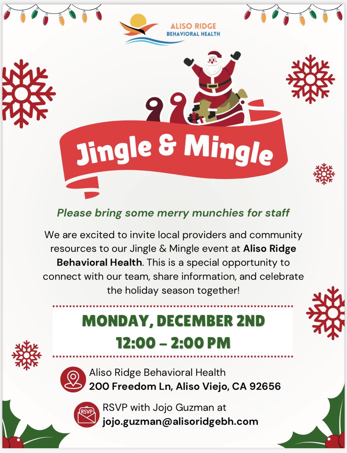 Aliso Ridge\u2019s Holiday Jingle & Mingle 