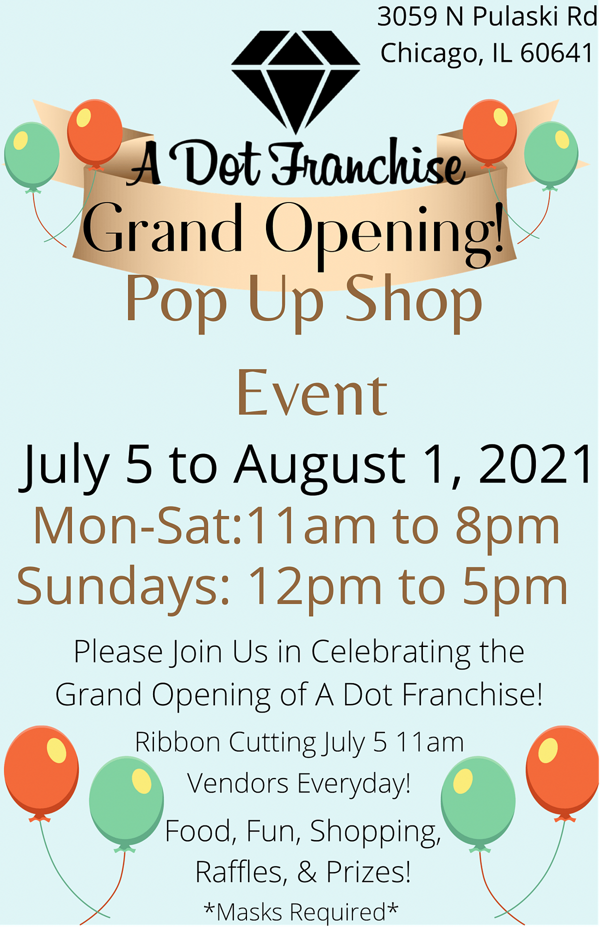 A Dot Franchise Grand Opening Pop Up Shop