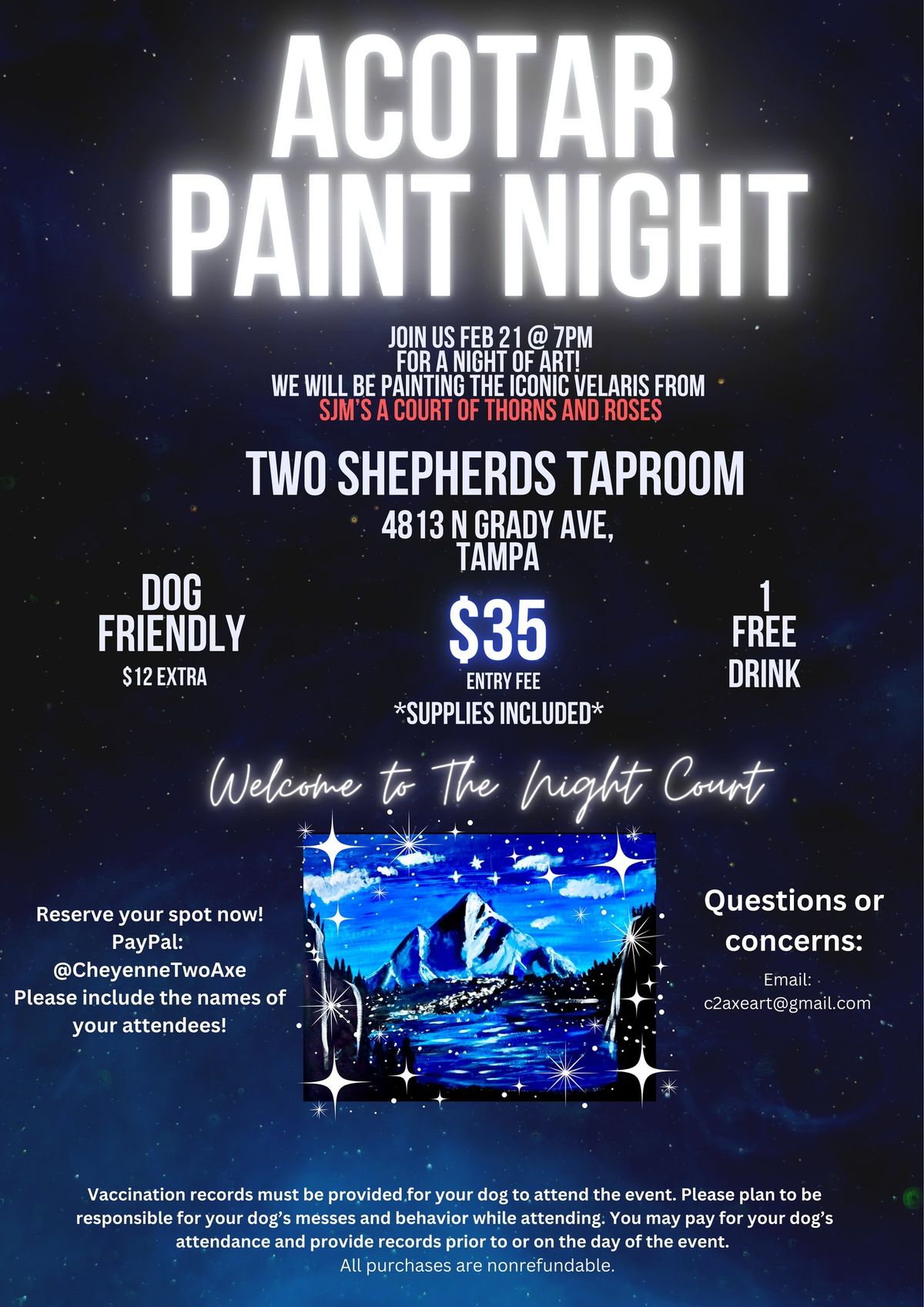 ACOTAR Paint Night at Two Shepherds Taproom!