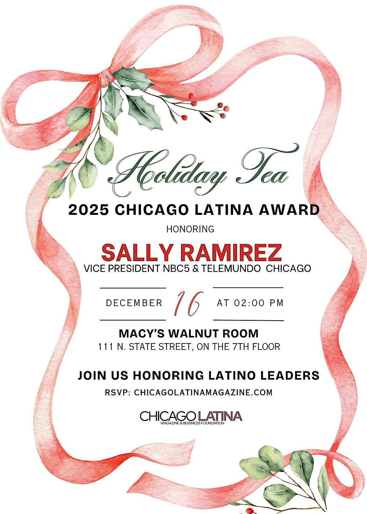 2025 Chicago Latina Award|Honoring Sally Ramirez, NBC5 Chicago & Telemundo