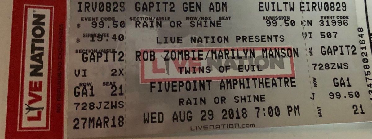 Rob Zombie and Marilyn Manson at Utah First Credit Union Amphitheatre