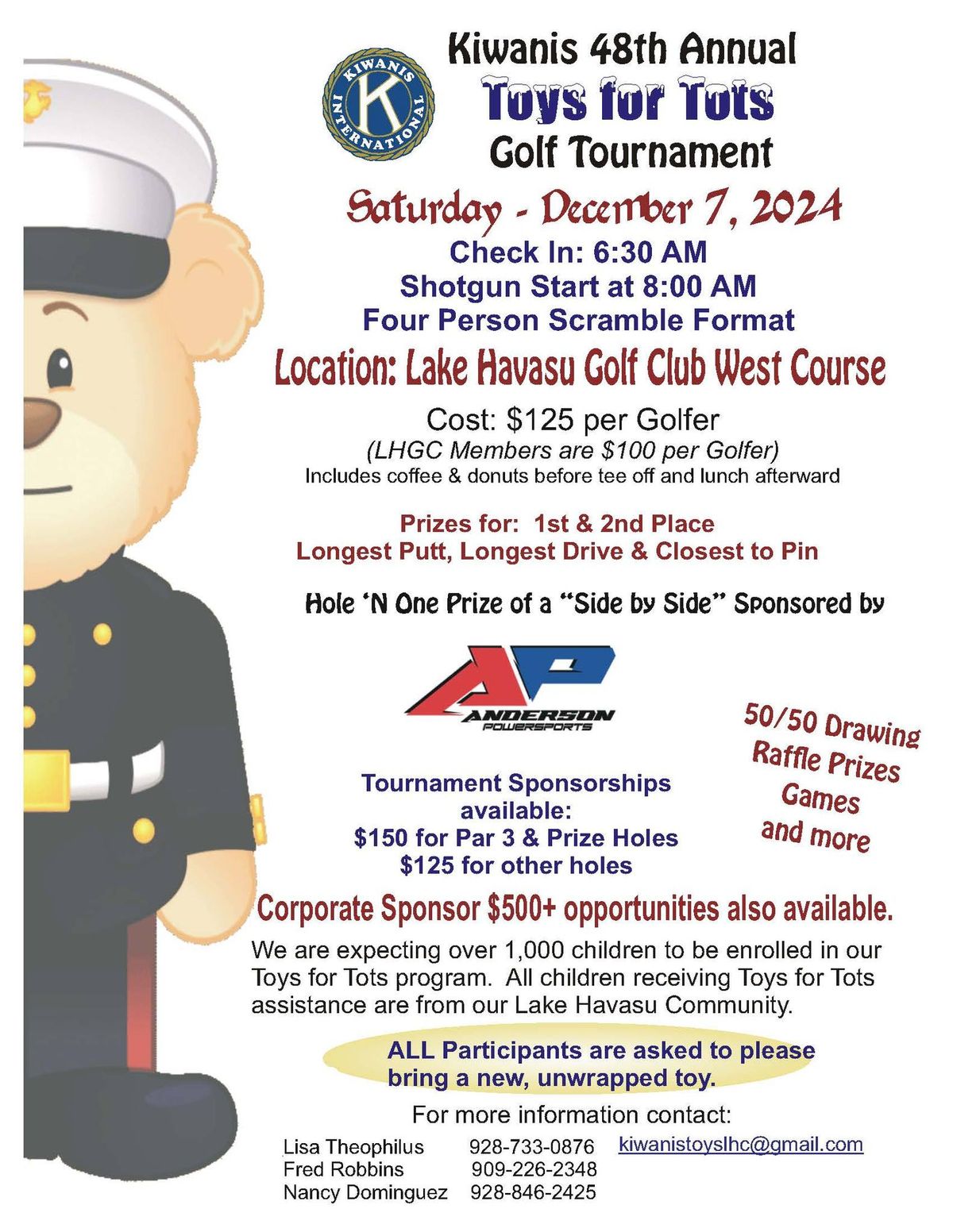 Kiwanis 48th Annual Toys for Tots Golf Tournament