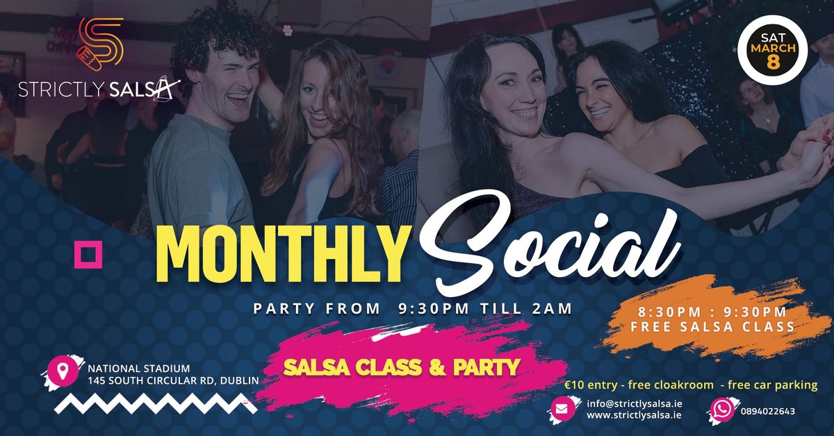 March Monthly Social with FREE Salsa Class