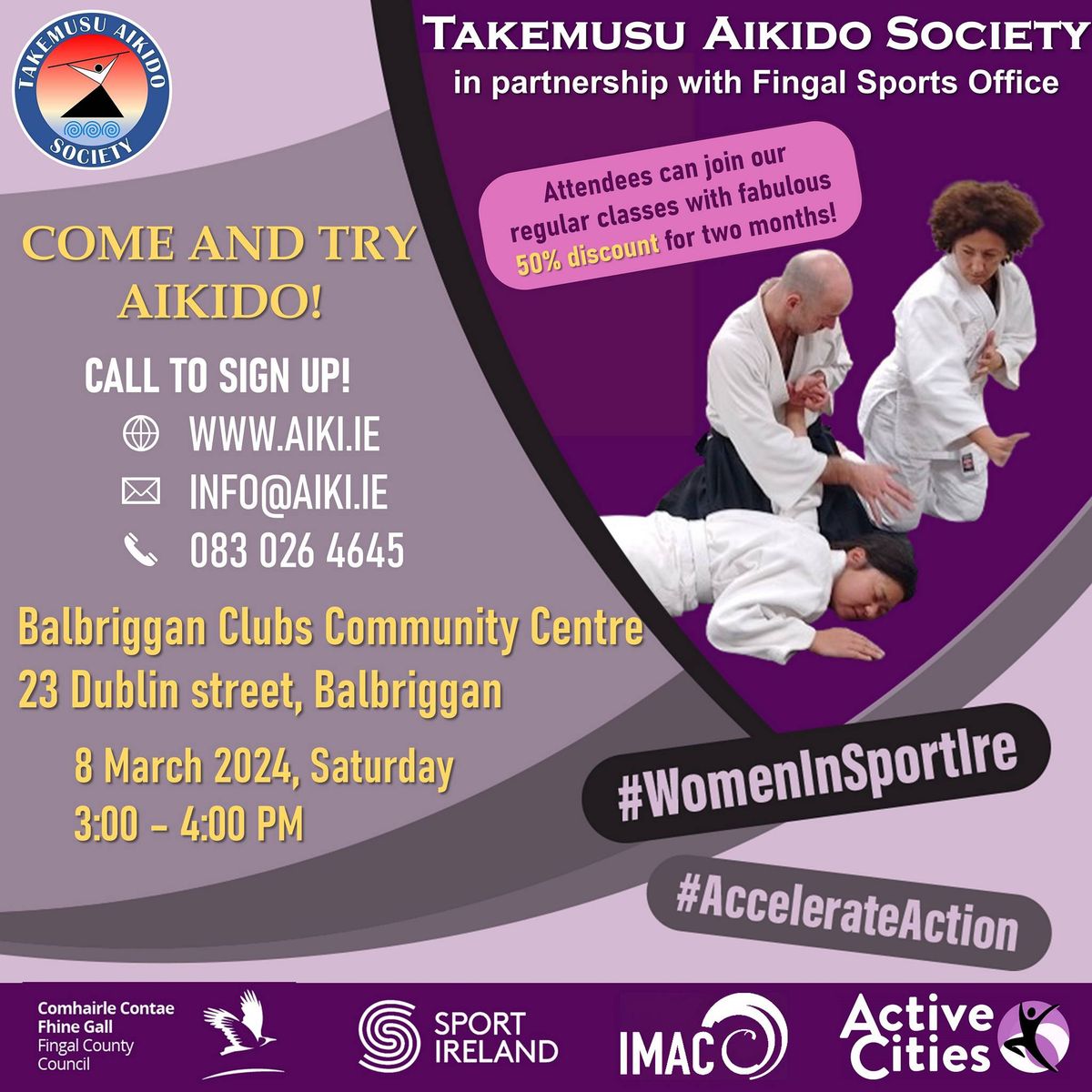 Women in Sports Week 2025. Come and Try Aikido in Balbriggan