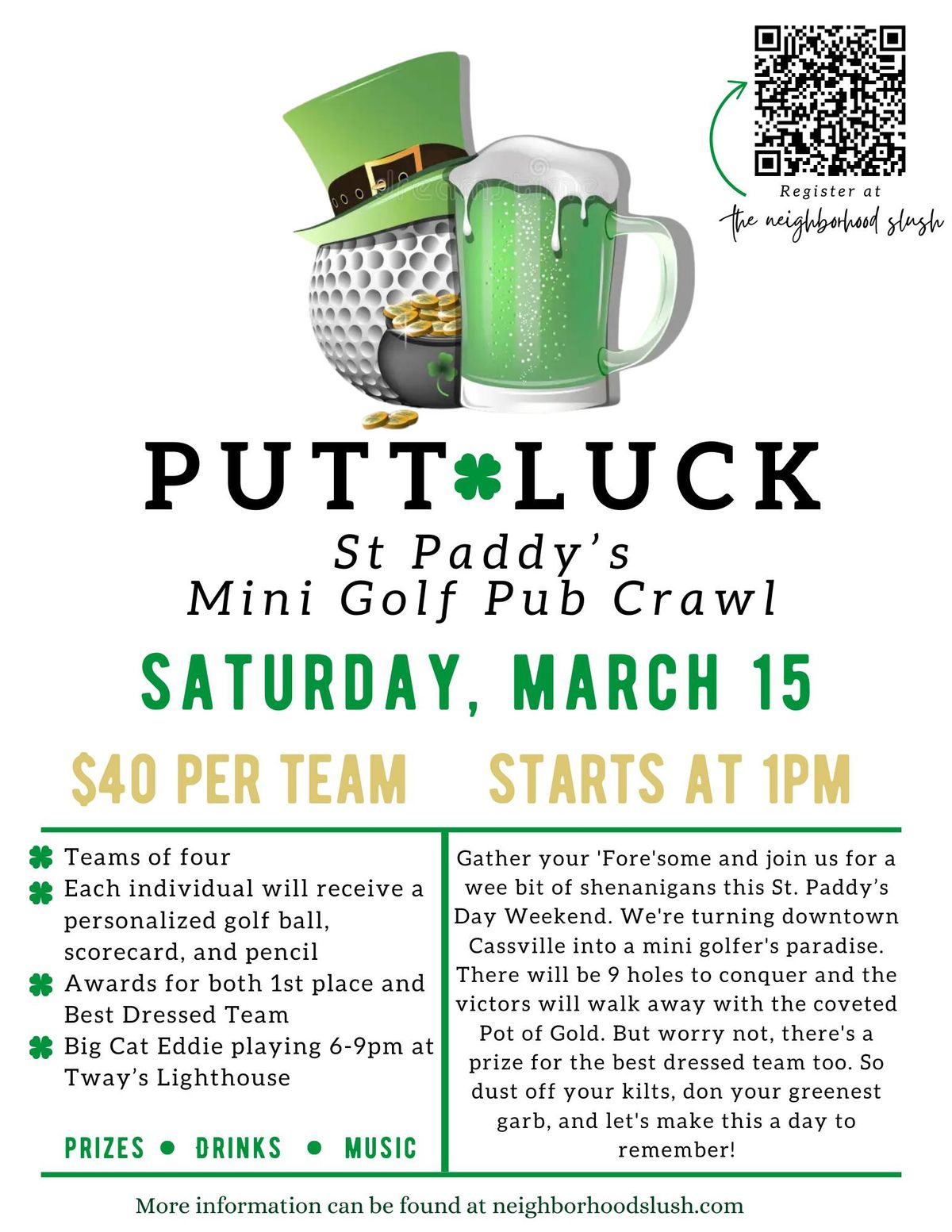 Putt Luck Mini Golf Pub Crawl