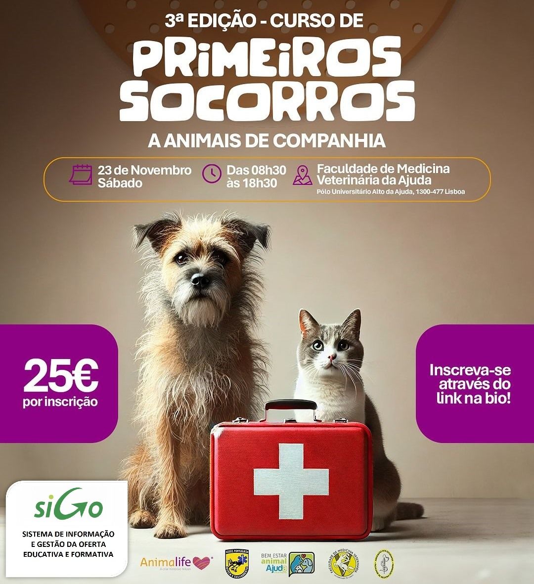 CURSO PRIMEIROS SOCORROS ANIMAIS - LISBOA