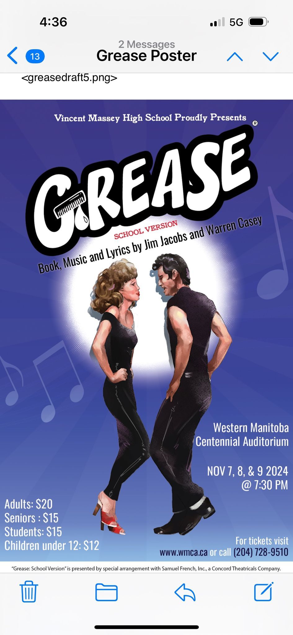 Vincent Massey High School\u2019s production of \u201cGrease: School Edition\u201d