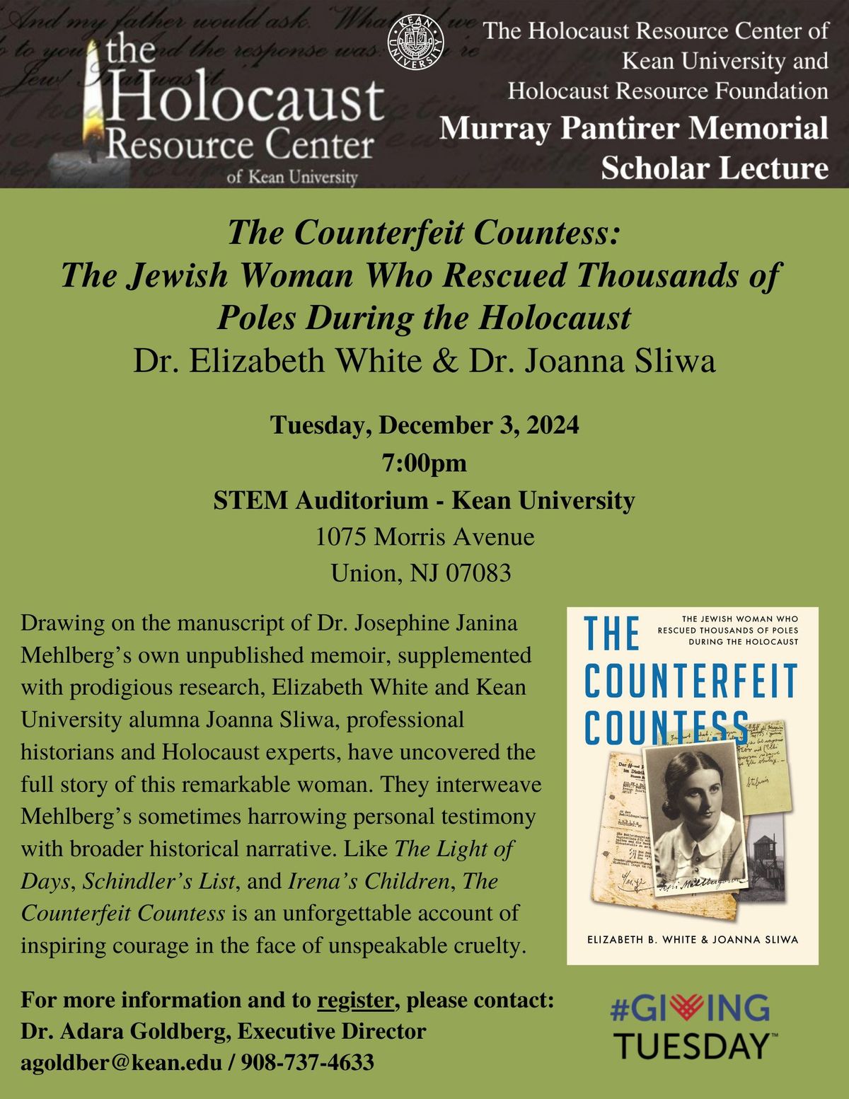 Murray Pantirer Memorial Scholar Lecture: The Counterfeit Countess