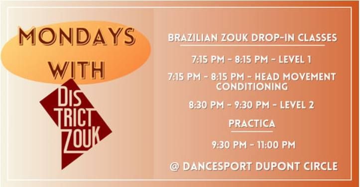 Brazilian Zouk Drop-In Classes & Practica