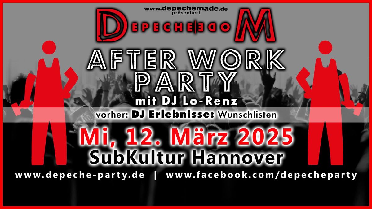 Afterworkparty \/ Vorher Erlebnisse: Wunschlisten bei DJs 13.M\u00e4rz 25 Hannover SubKultur  