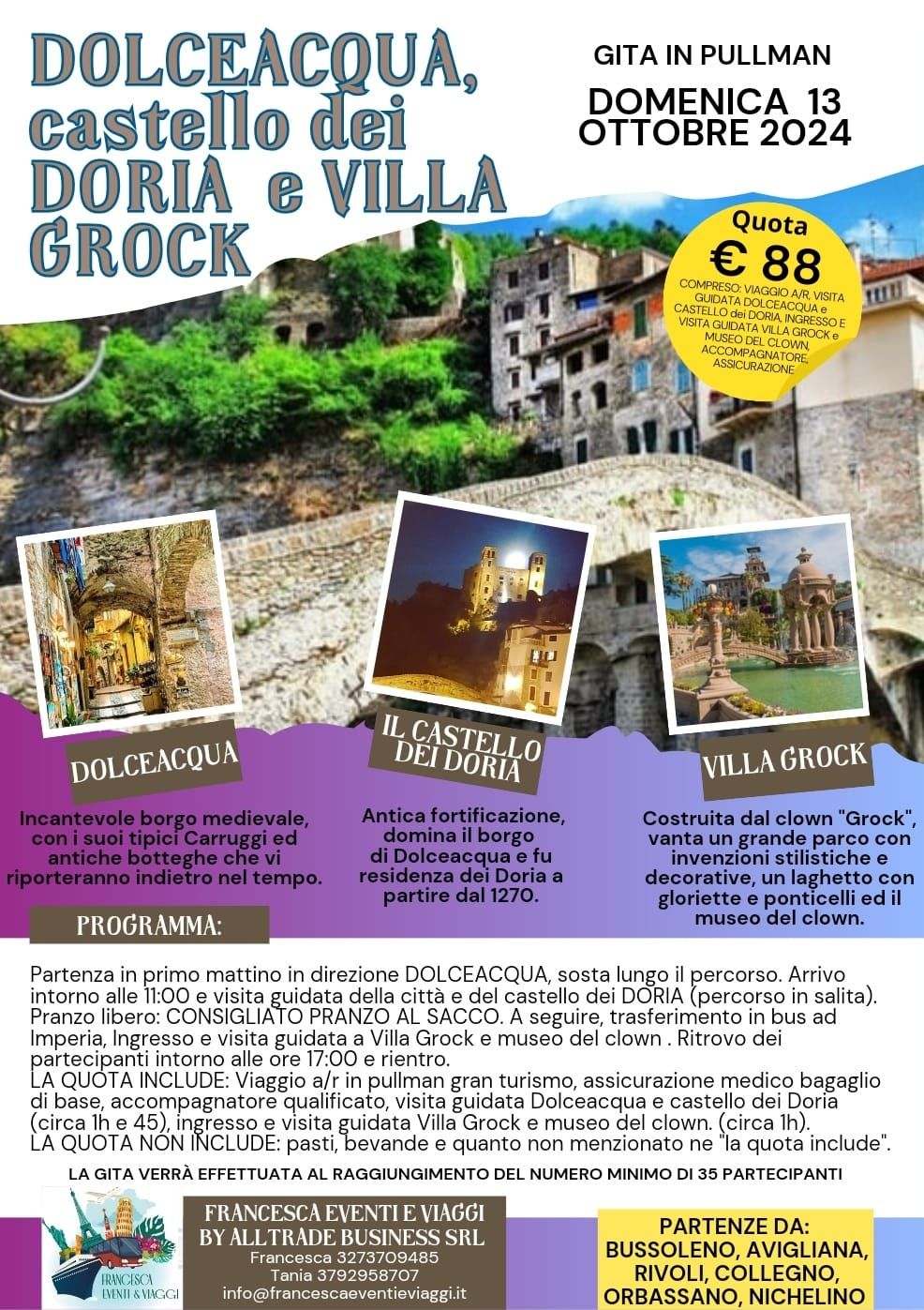 GITA A DOLCEACQUA E VILLA GROCK 