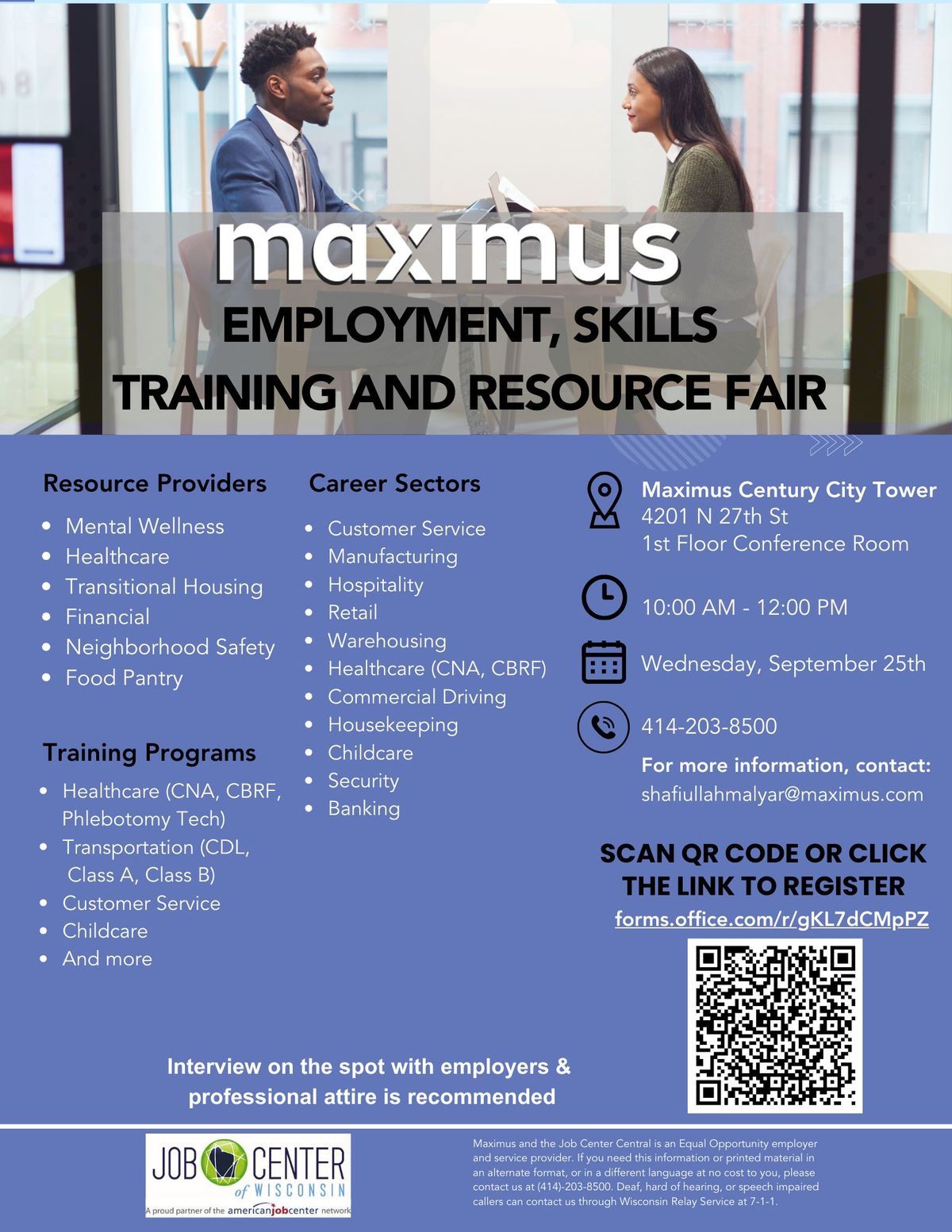 Employment, Skills Training and Resource Fair