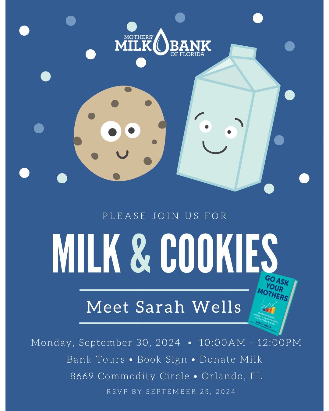 Milk and Cookies \u2022 Donor Milk Drive + Bank Tours