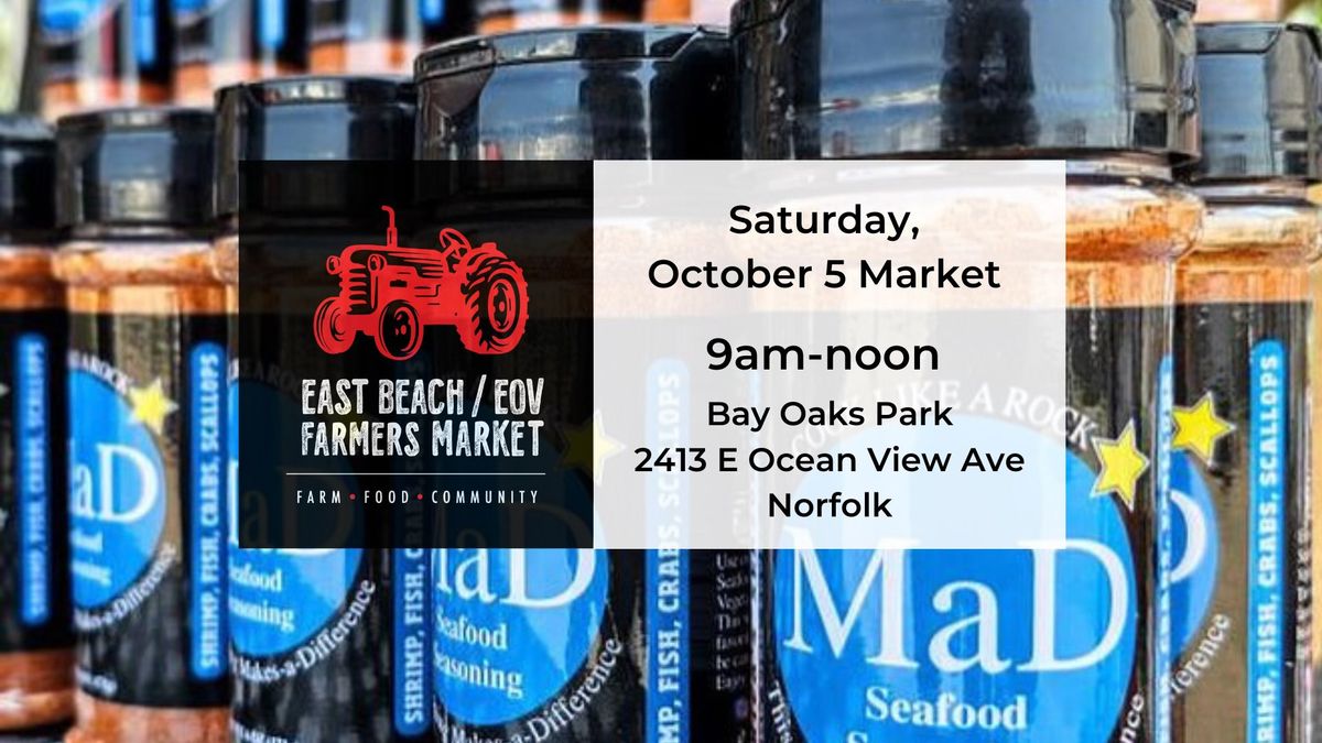 October 5 East Beach\/EOV Farmers Market