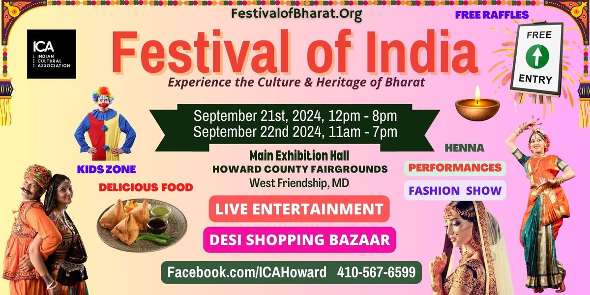 6th Annual Festival of India - Biggest Desi Entertainment & Shopping Extravaganza in MD