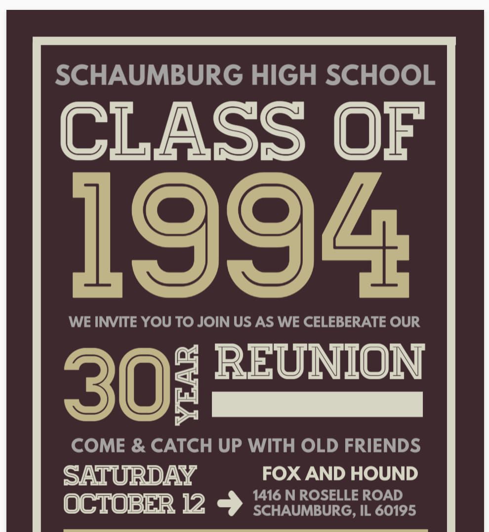 30 Year High School Reunion