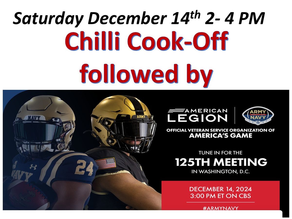 Chilli Cook-Off followed by Army Navy Game