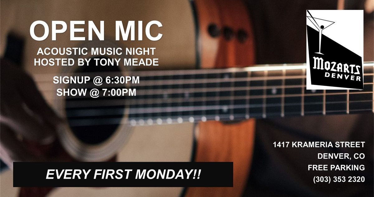 Monthly Acoustic Open Mic at Mozart's!