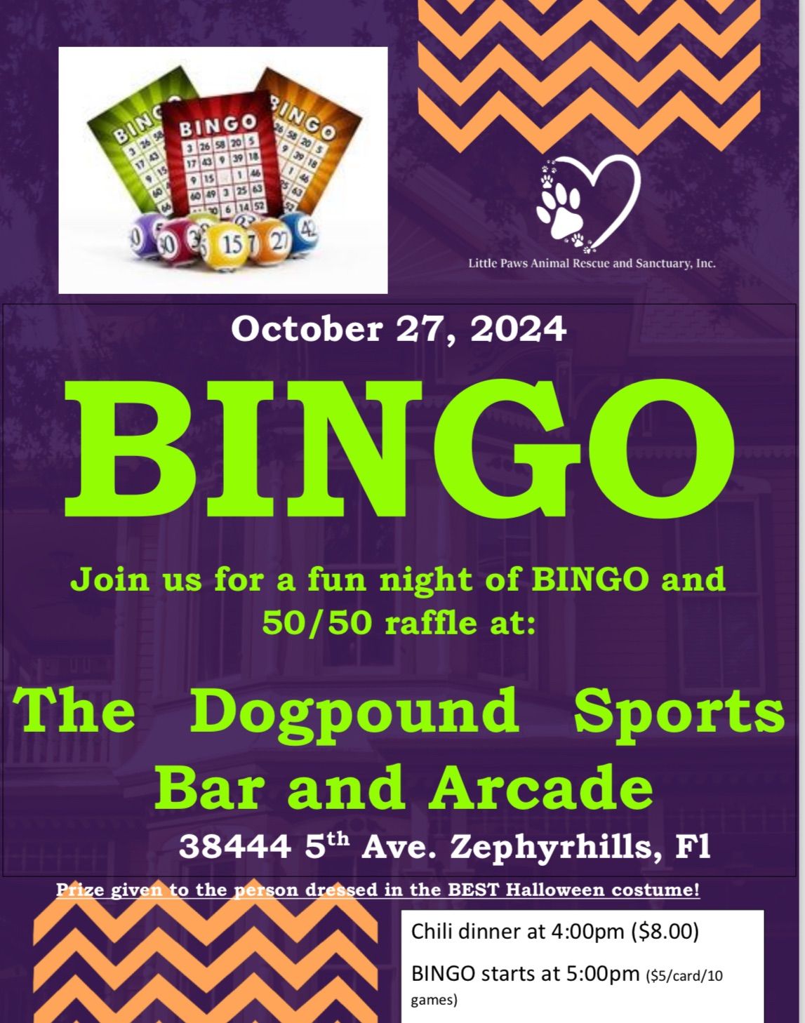 BINGO, chili, and costume contest! 