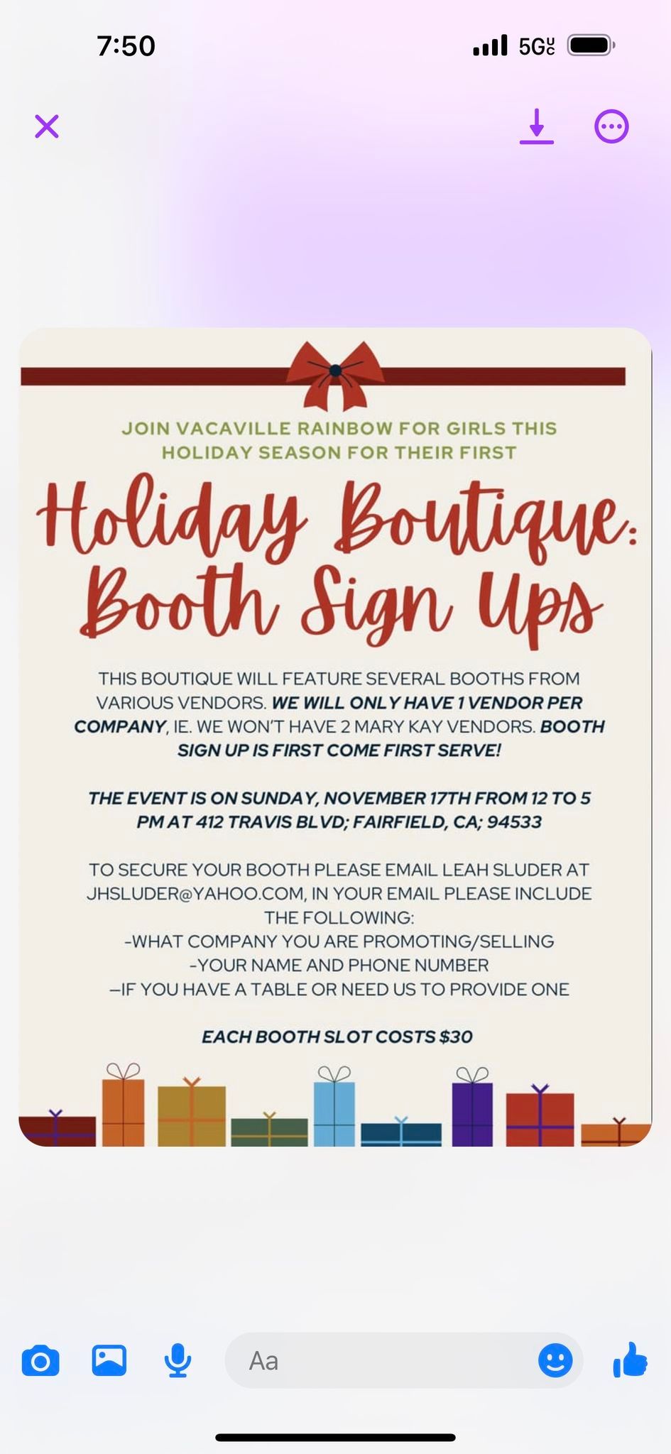 Holiday boutique