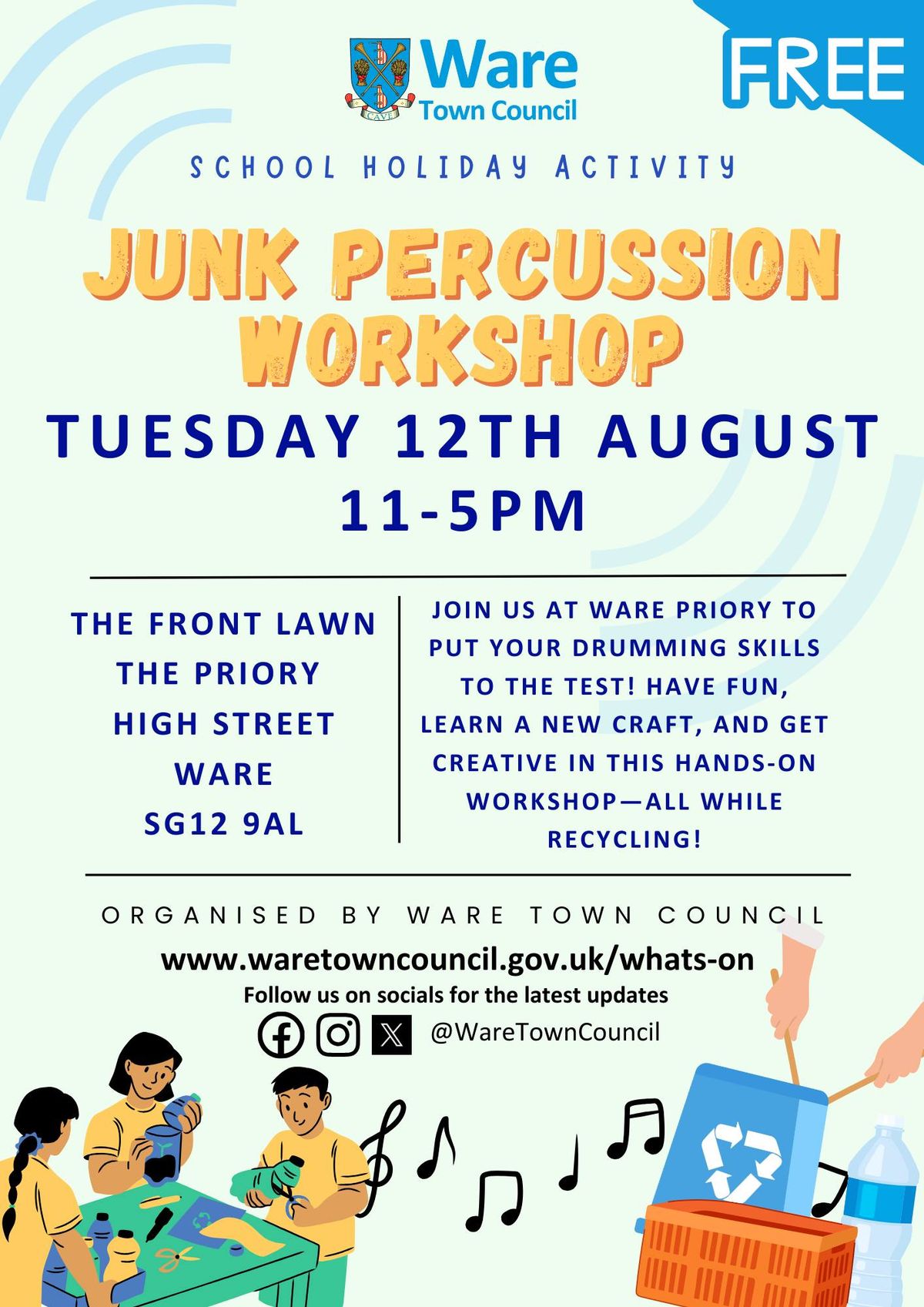 School Holiday Activity - Junk Percussion 