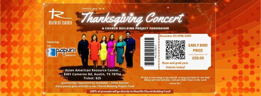 Riverlife Church's Thanksgiving Concert & Fundraiser - featuring the Papuri Singers USA!