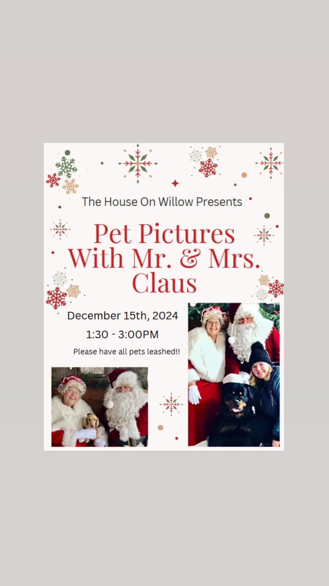 Pet Pictures with Mr. & Mrs. Claus