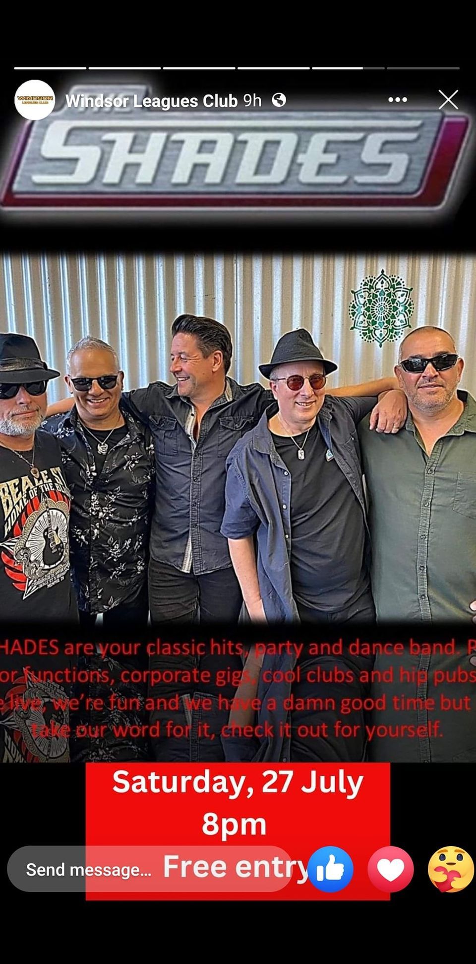 The Shades Rock On @ Blacktown Workers Sports Club 