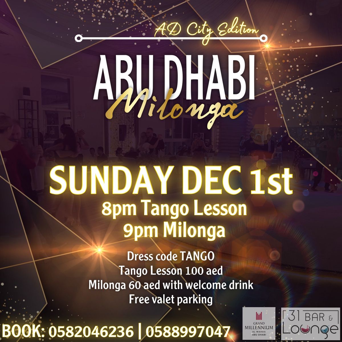 Abu Dhabi Milonga SUN DEC 1st (End of year \ud83c\udf85\ud83e\udd42\ud83c\udf84\u2b50\ufe0f)