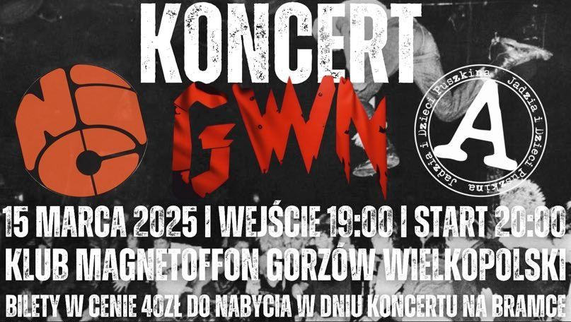 Koncert: NiC | GWN | Jadzia i Dzieci Puszkina