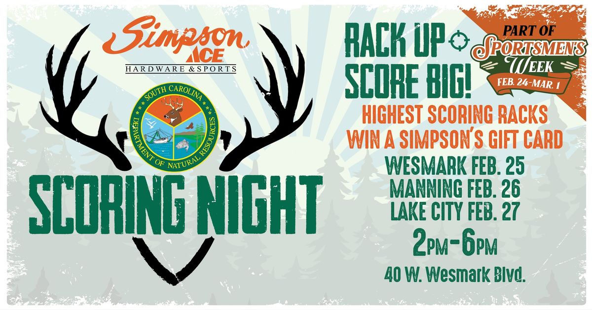 SCDNR Scoring Night Wesmark