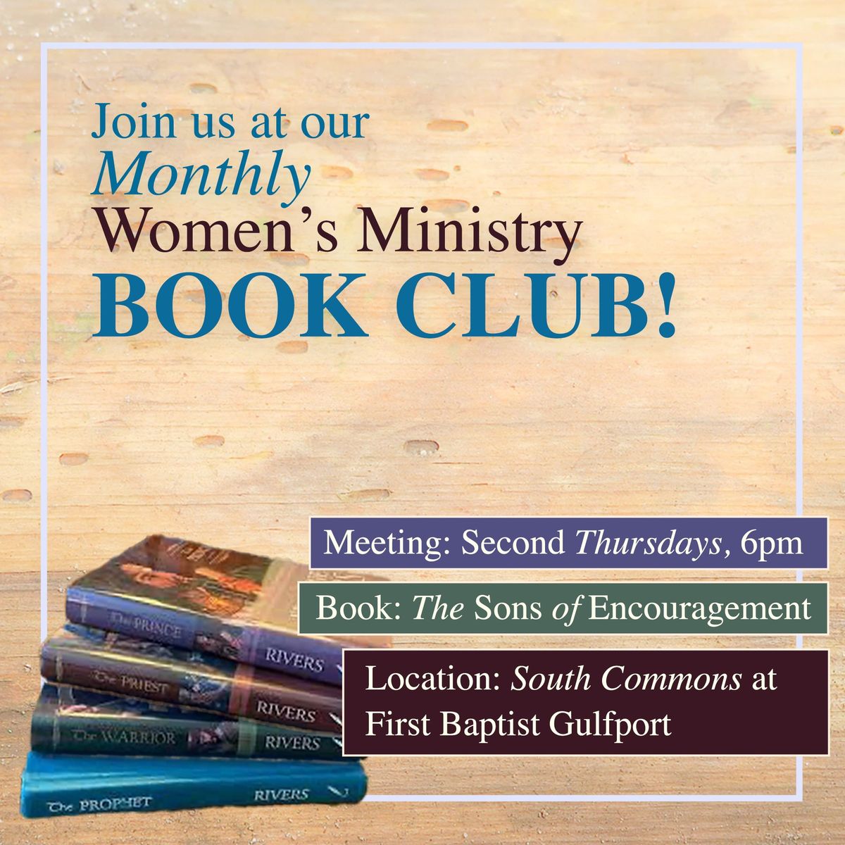 September Women's Ministry Book Club