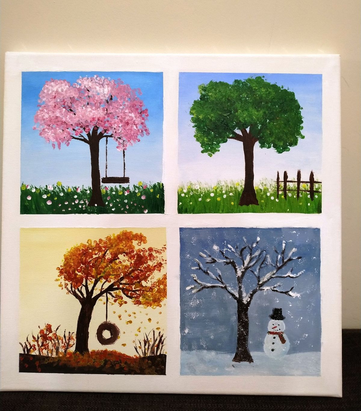 Art in the Cafe - 4 Seasons Canvas Painting