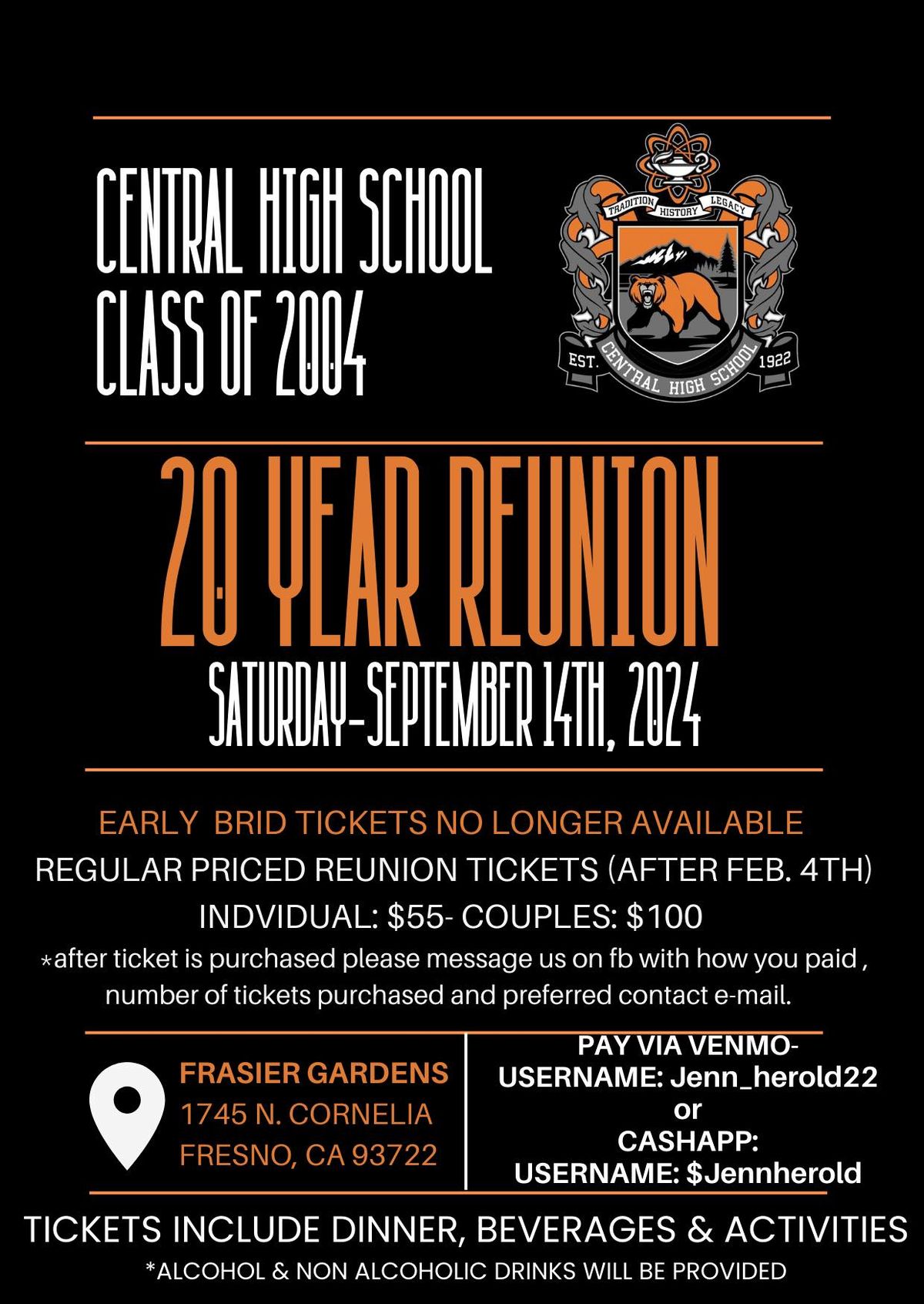 Central High School Class of 2004 20 Year Reunion