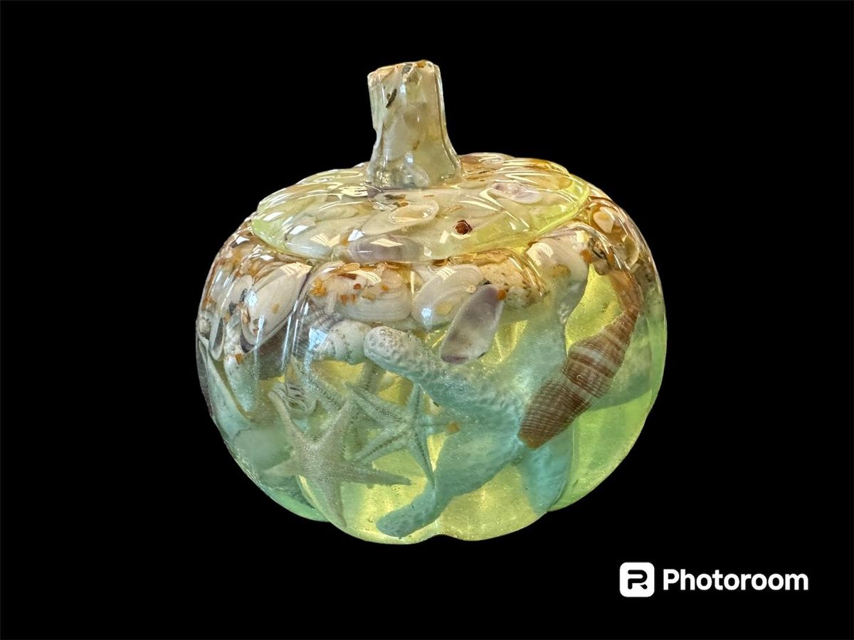 Resin Pumpkin Jar with Lid