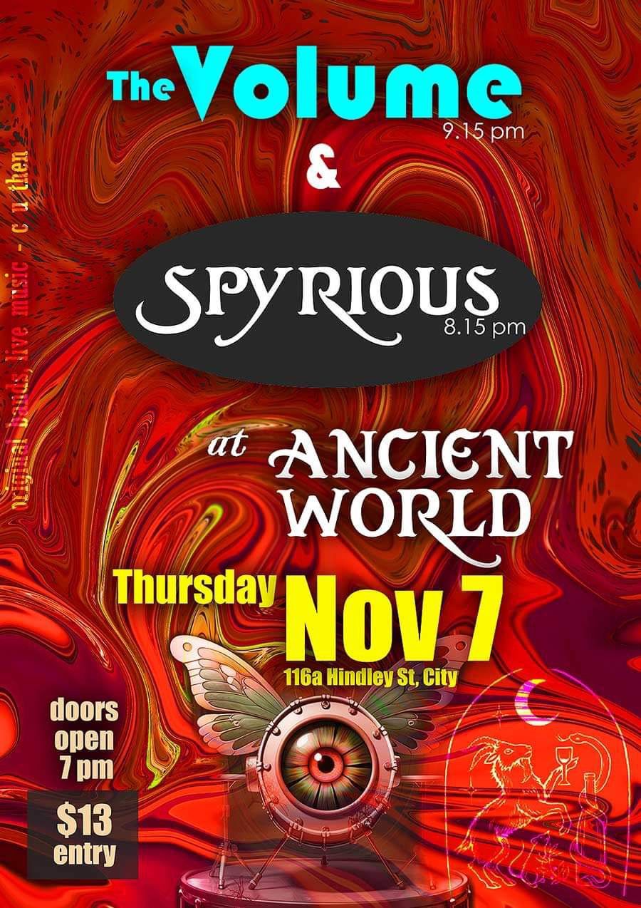 Gig at Ancient World with The Volume and Spyrious