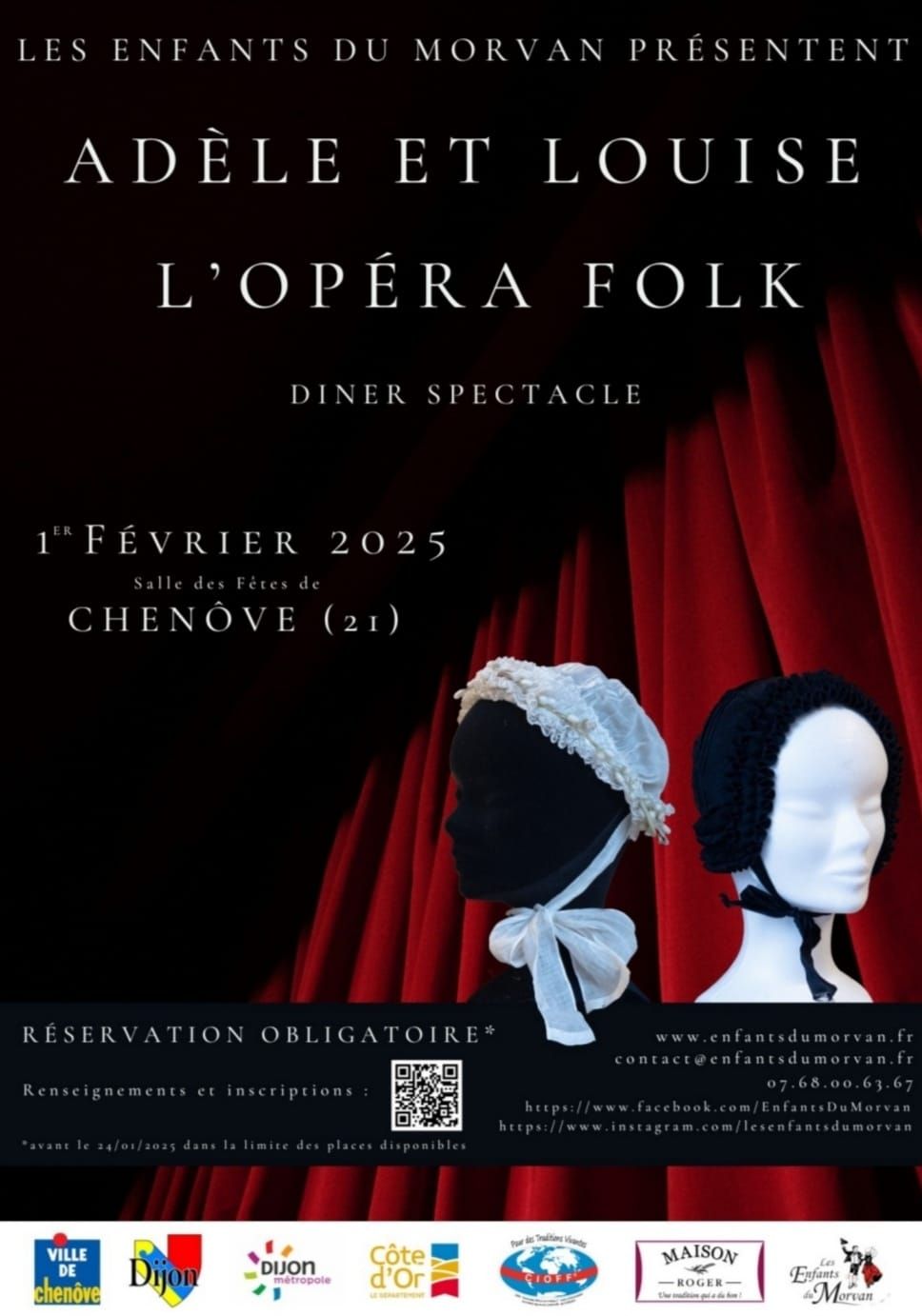 D\u00eener spectacle : Ad\u00e8le et Louise L'op\u00e9ra folk