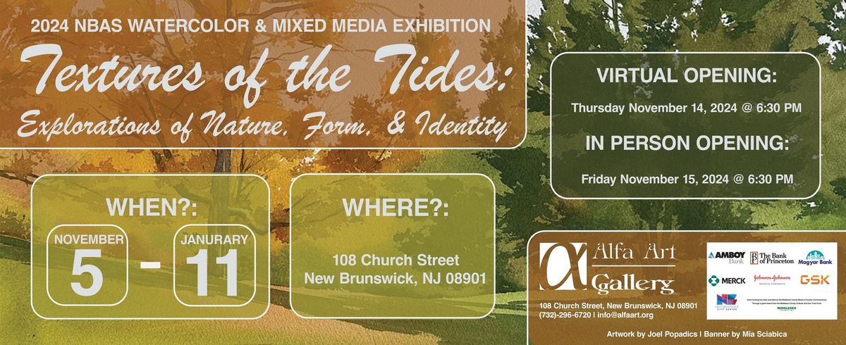 "Texture of the Tides: Explorations of Nature, Form, & Identity" NBAS In-Person Exhibition Opening