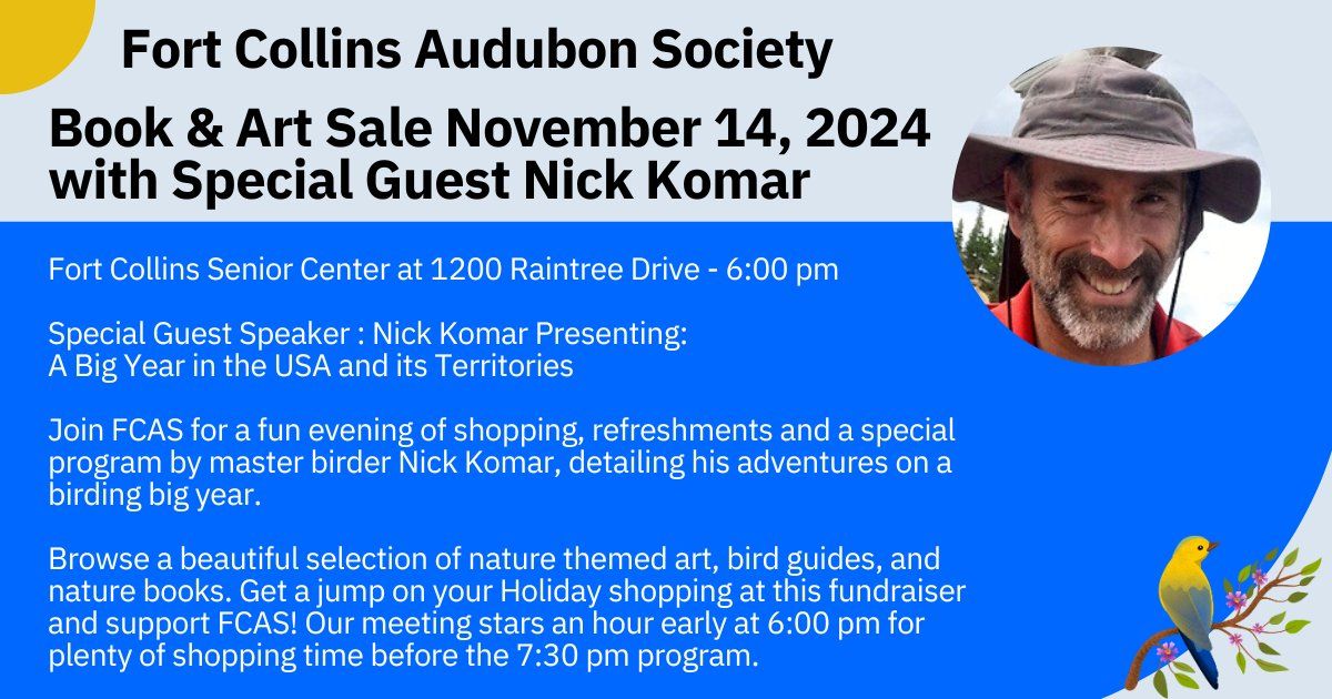 FCAS November Meeting plus Book & Art Sale and Special Guest Nick Komar