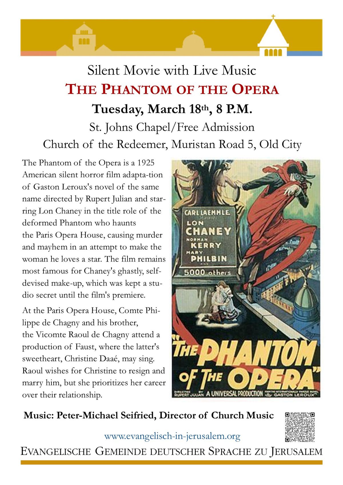 Silent Movie with Live Music: The Phantom of the Opera